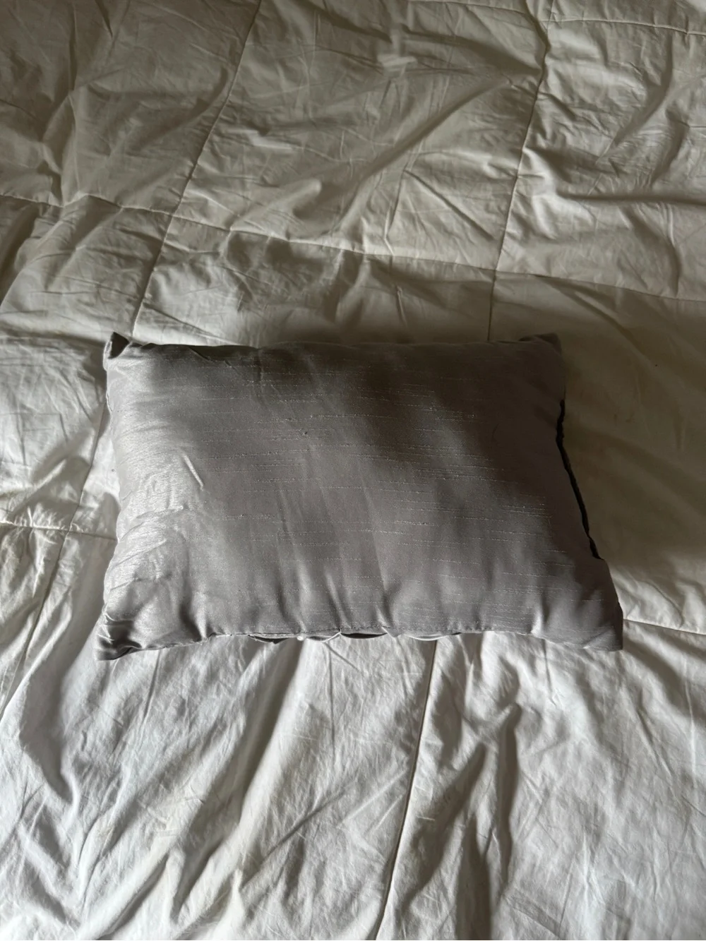 Elegant Silver Grey Pintuck Decorative Lumbar Pillow - 16